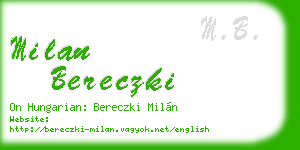 milan bereczki business card